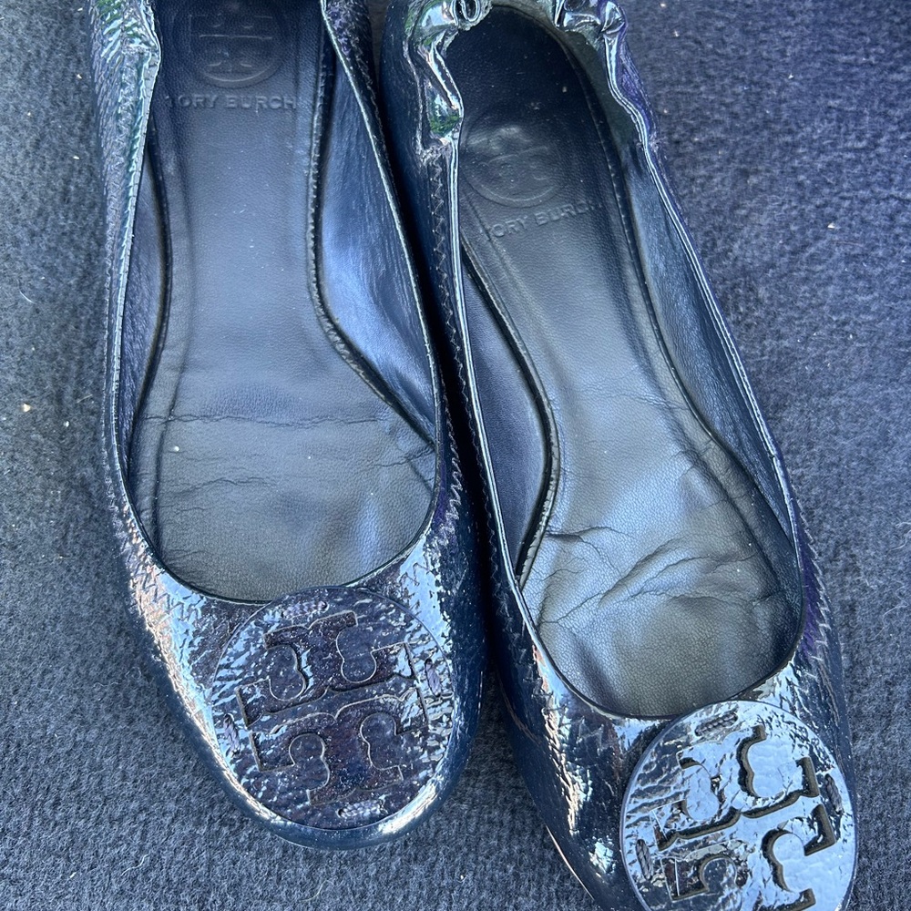 Tory Burch Black Leather Flats